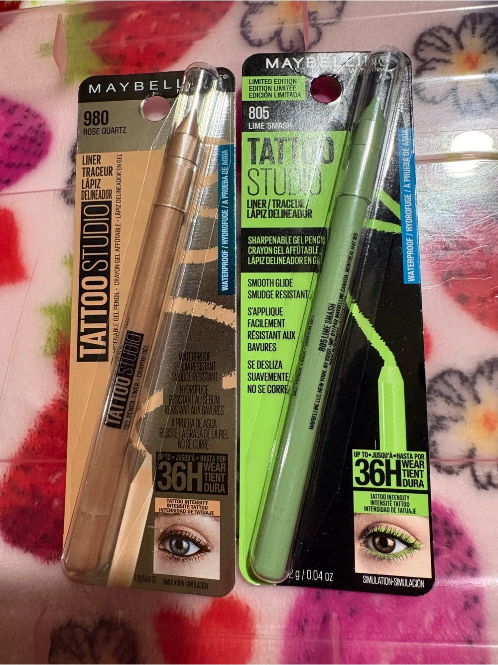 Maybelline Tattoo Studio Retractable Eyeliners — Rose Quartz & Lime Smash